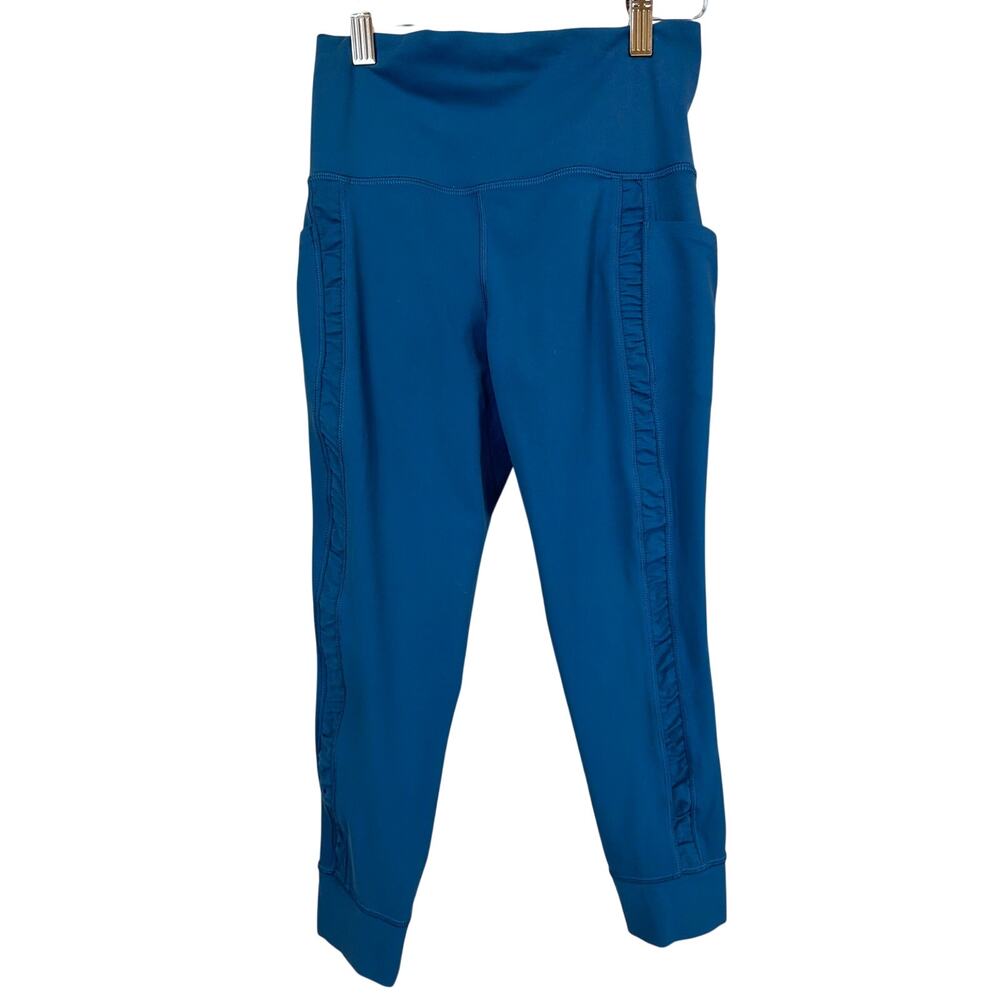 Athleta Teal Blue Ruched Activewear Cropped Pants XS
